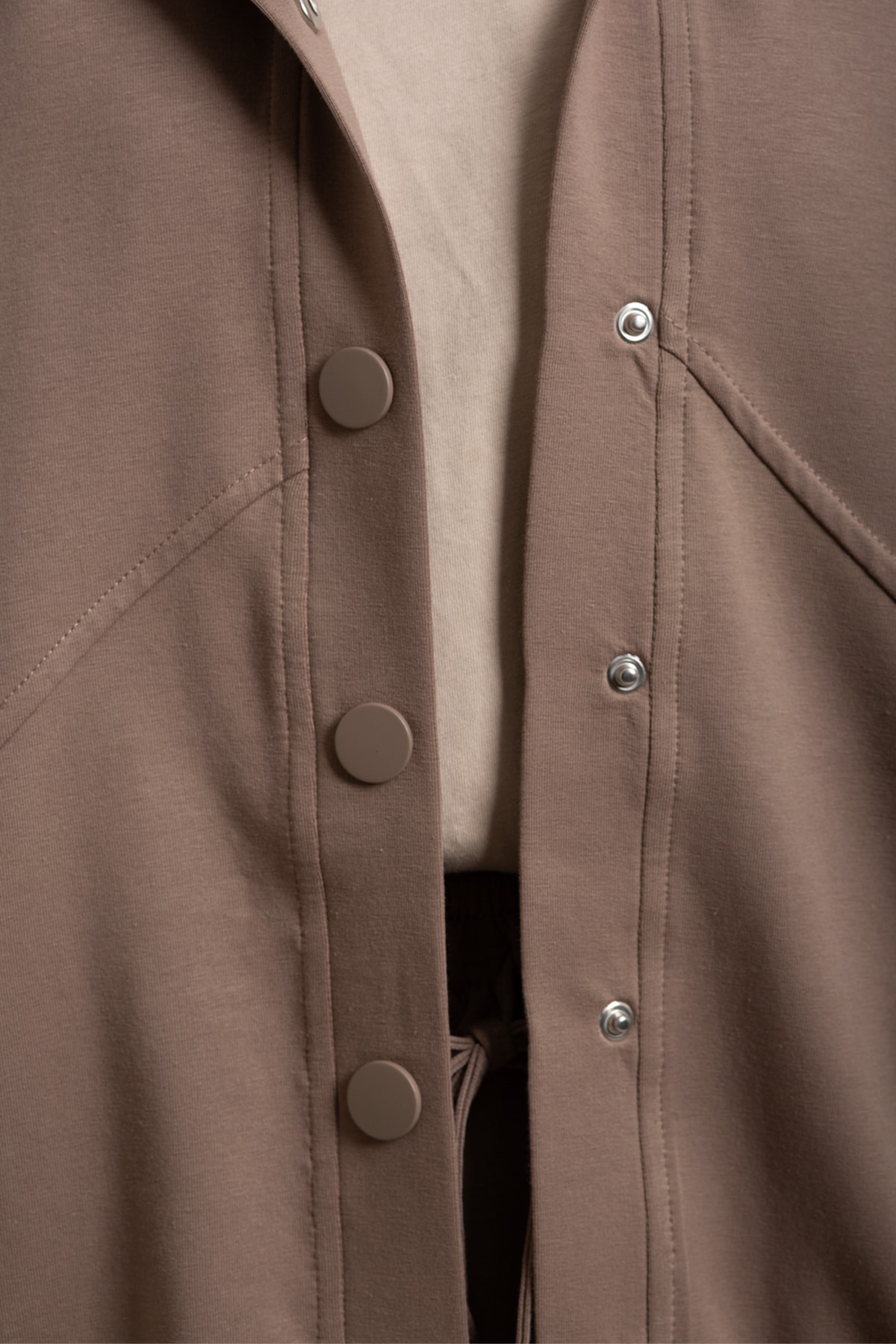 Snap-Button Bomber Sweatshirt