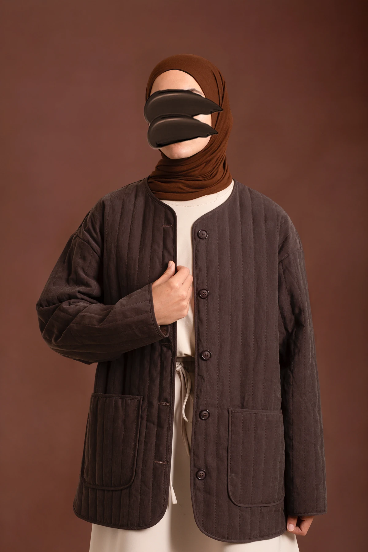 Tencel Quilted Jacket - Bitter Brown