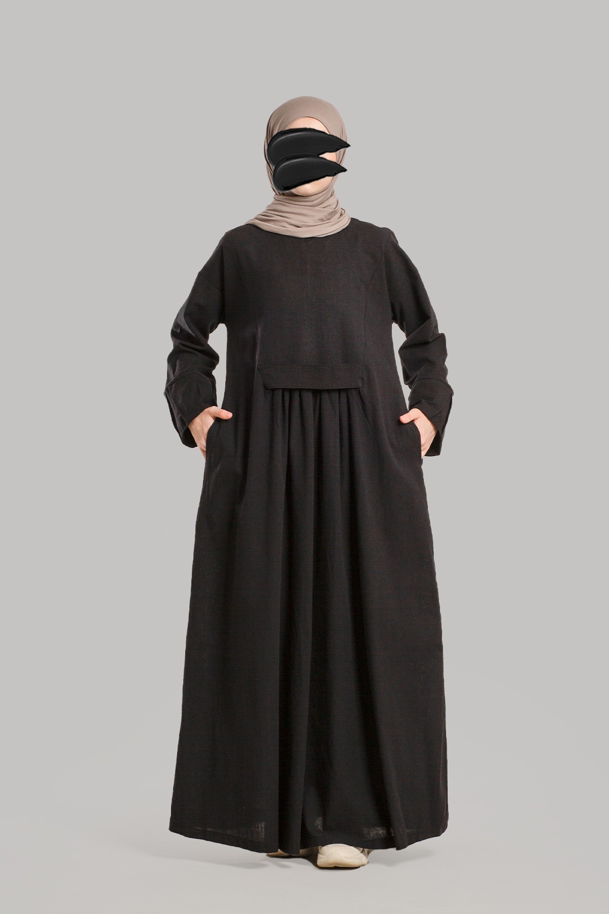Pleated Cotton Linen Dress