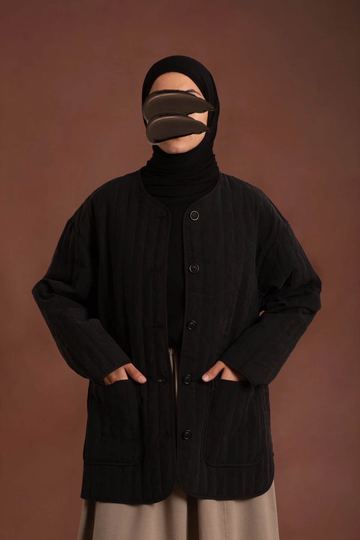 Tencel Quilted Jacket - Black