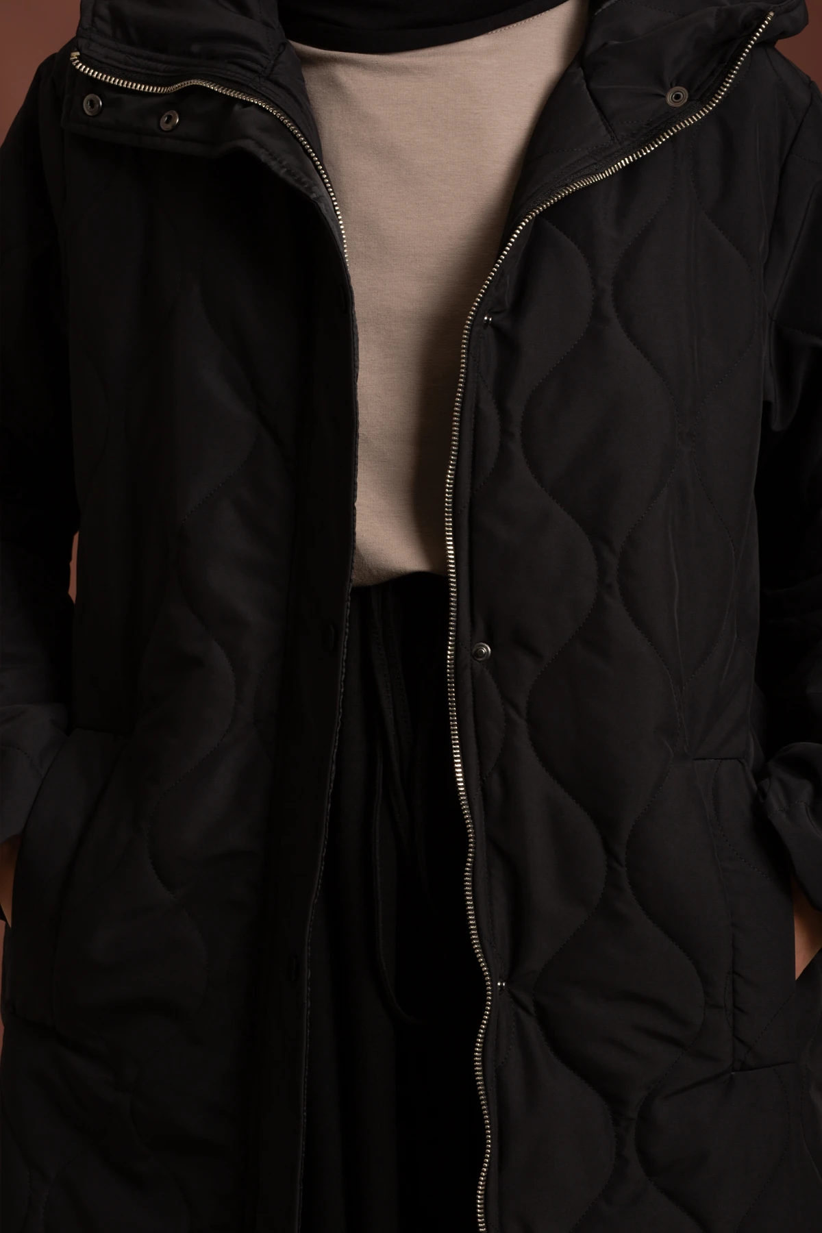 Hooded Long Quilted Coat