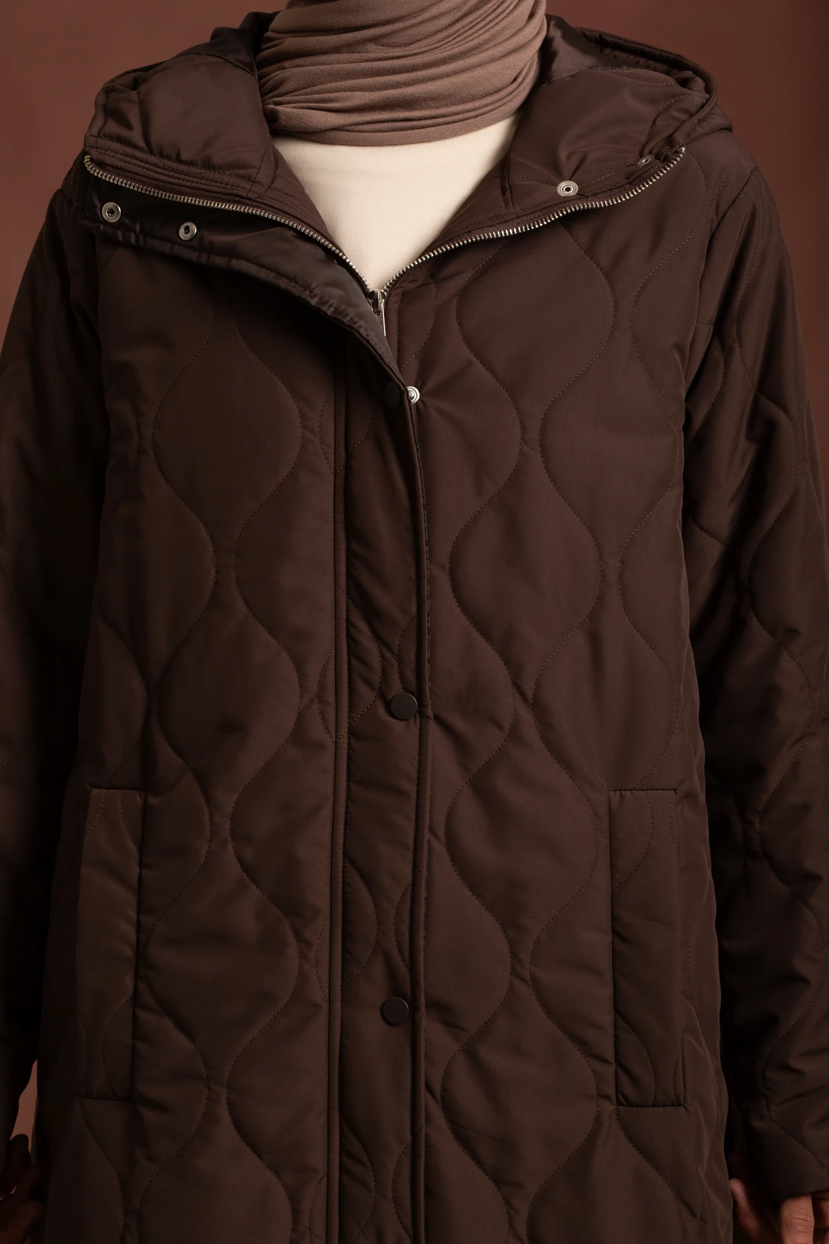 Hooded Long Quilted Coat