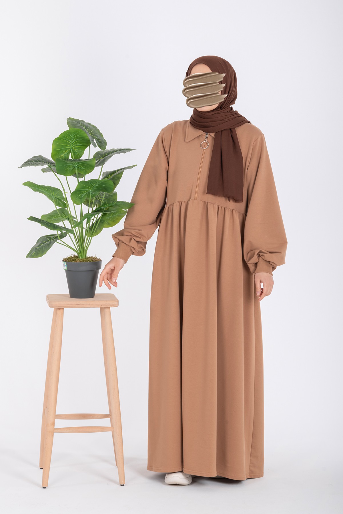 Oversize Knitted Dress - Camel