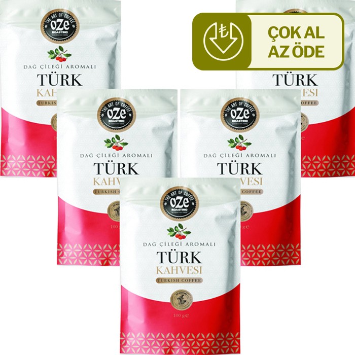 Dağ Çileği Aromalı Türk Kahvesi 5'li 100G