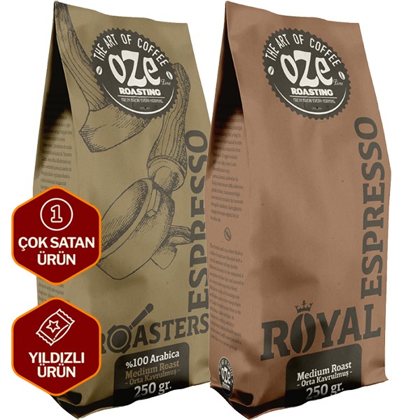 Royal ve Roasters Espresso Kahve Seti 2'li 250G