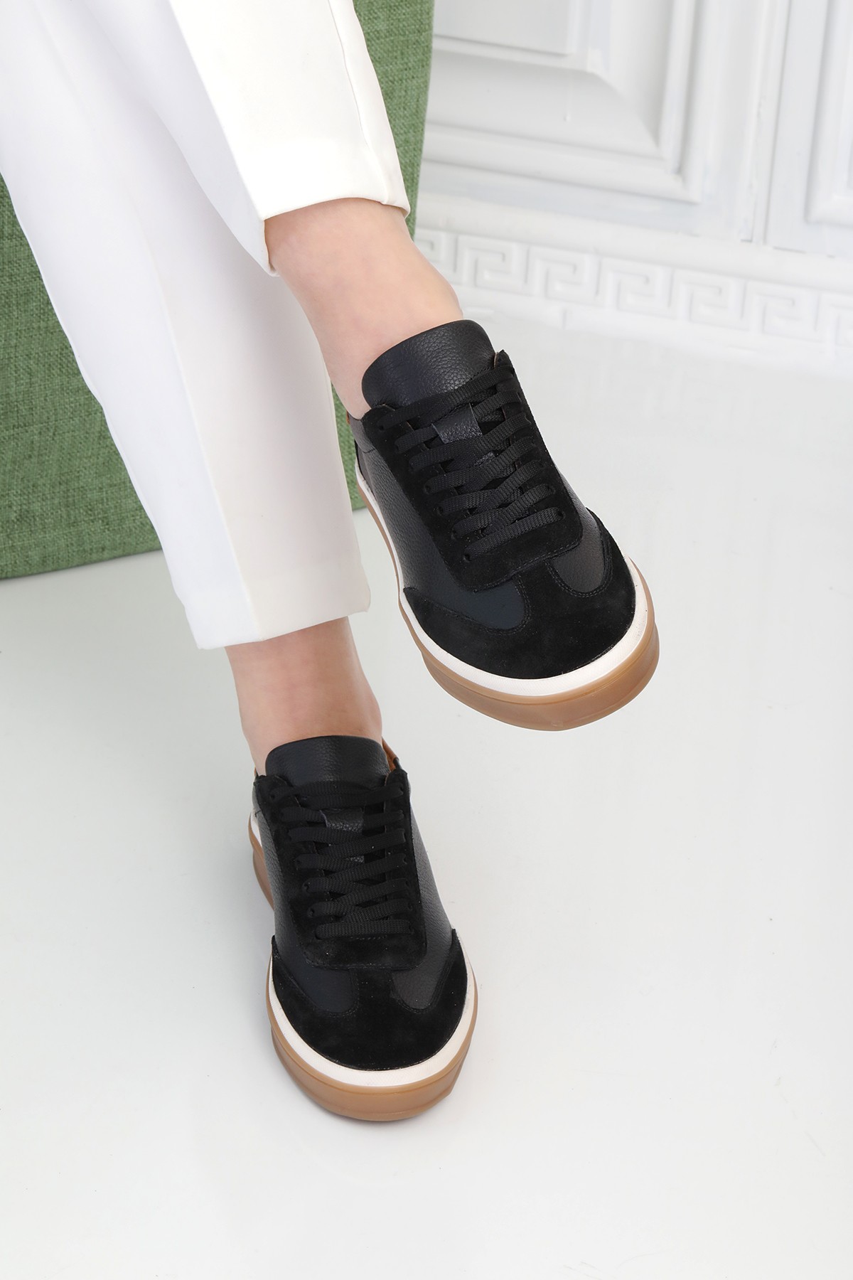 Hakiki Deri Kadın Sneaker Ayakkabı