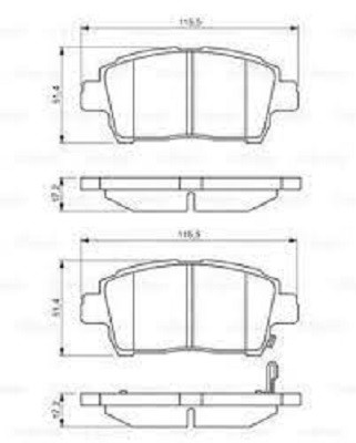 Toyota Corolla Verso  2002 2007 arası Ön Fren Balatası Bosch 0986495242