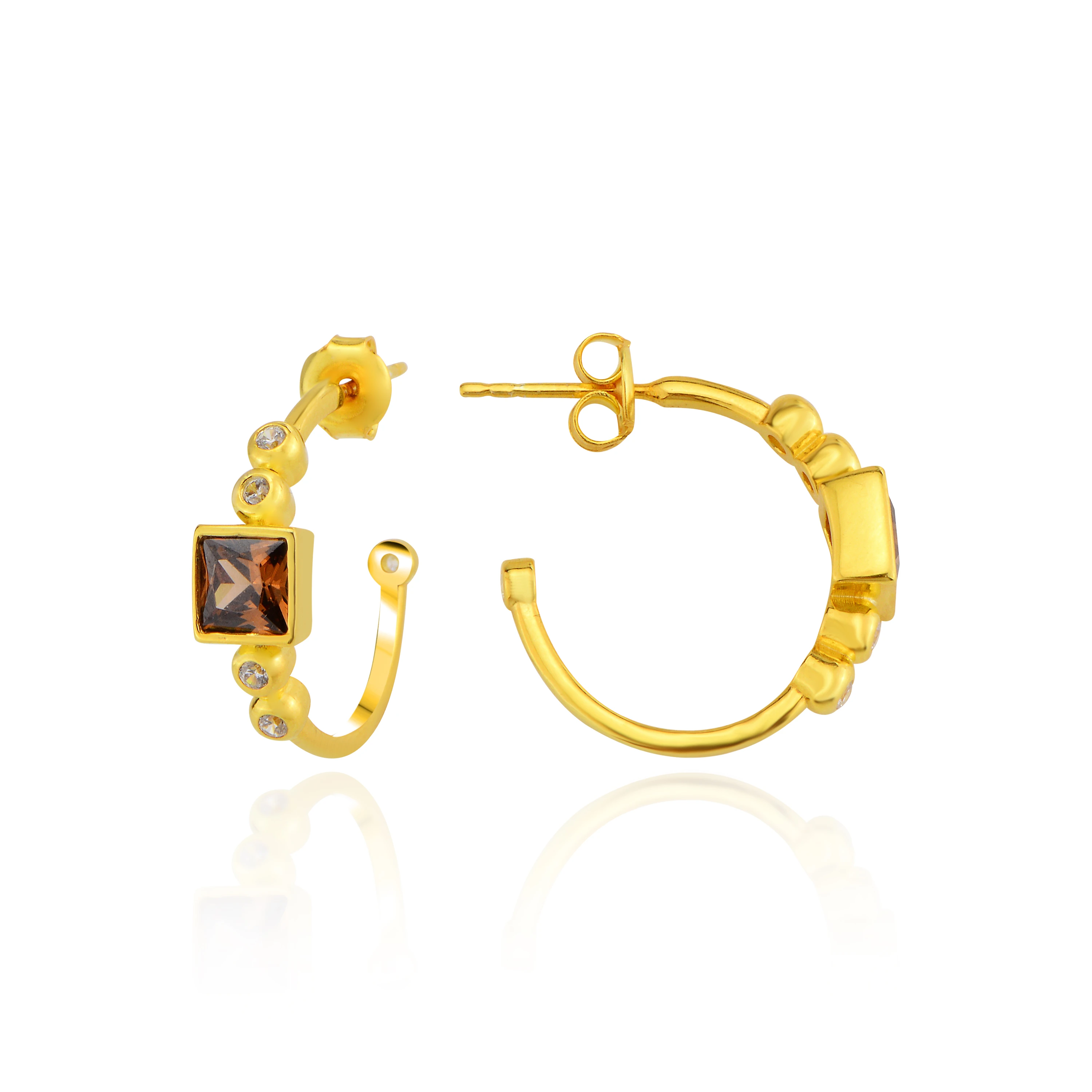 Mocha Tetragon Küpe