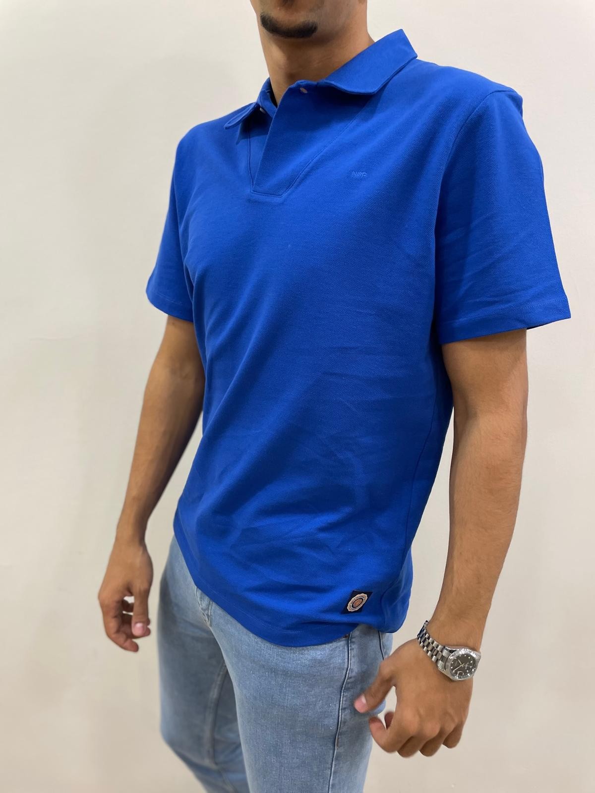 POLO YAKA REGULAR KESİM TSHİRT - MAVİ