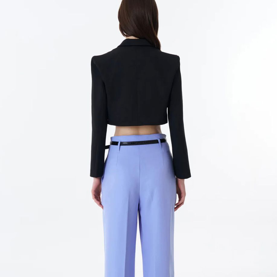 Önü Fermuarlı Crop Blazer Ceket