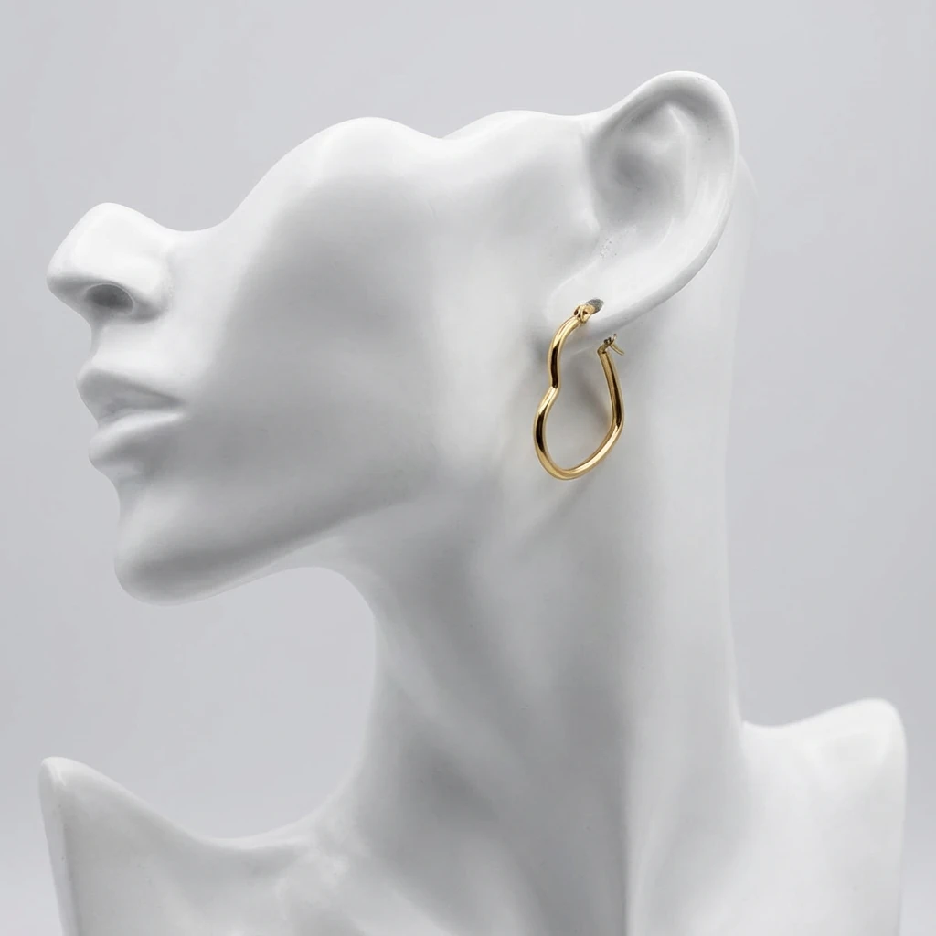 Kalp Halka Çelik Küpe