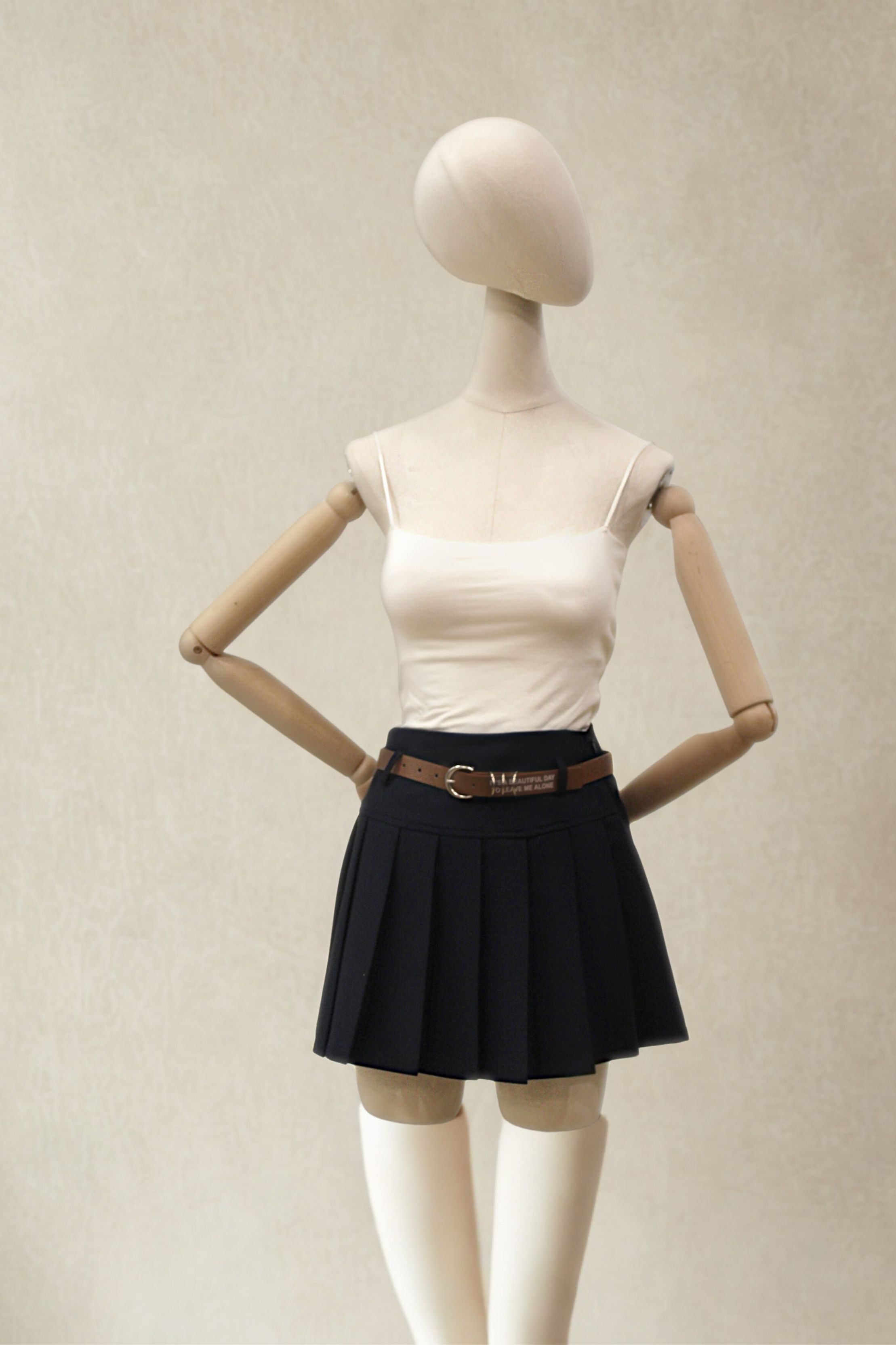 Askılı Crop Basic Atlet Ekru