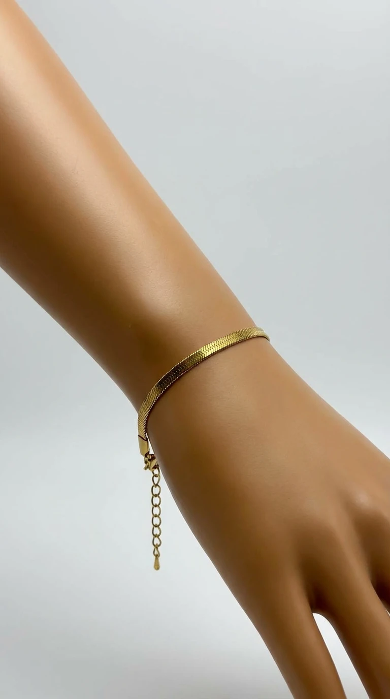 İnce Yılan Zincir Çelik Bileklik