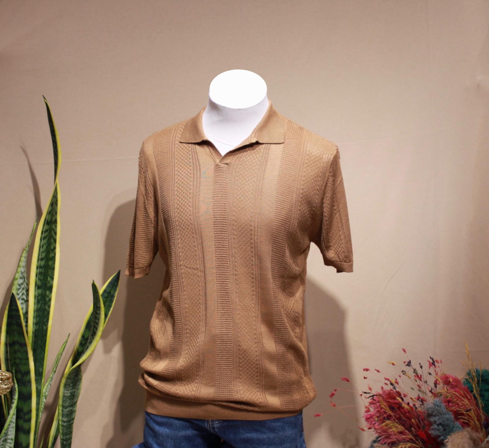 TRİKO POLO YAKA SLİM T-SHİRT - CAMEL
