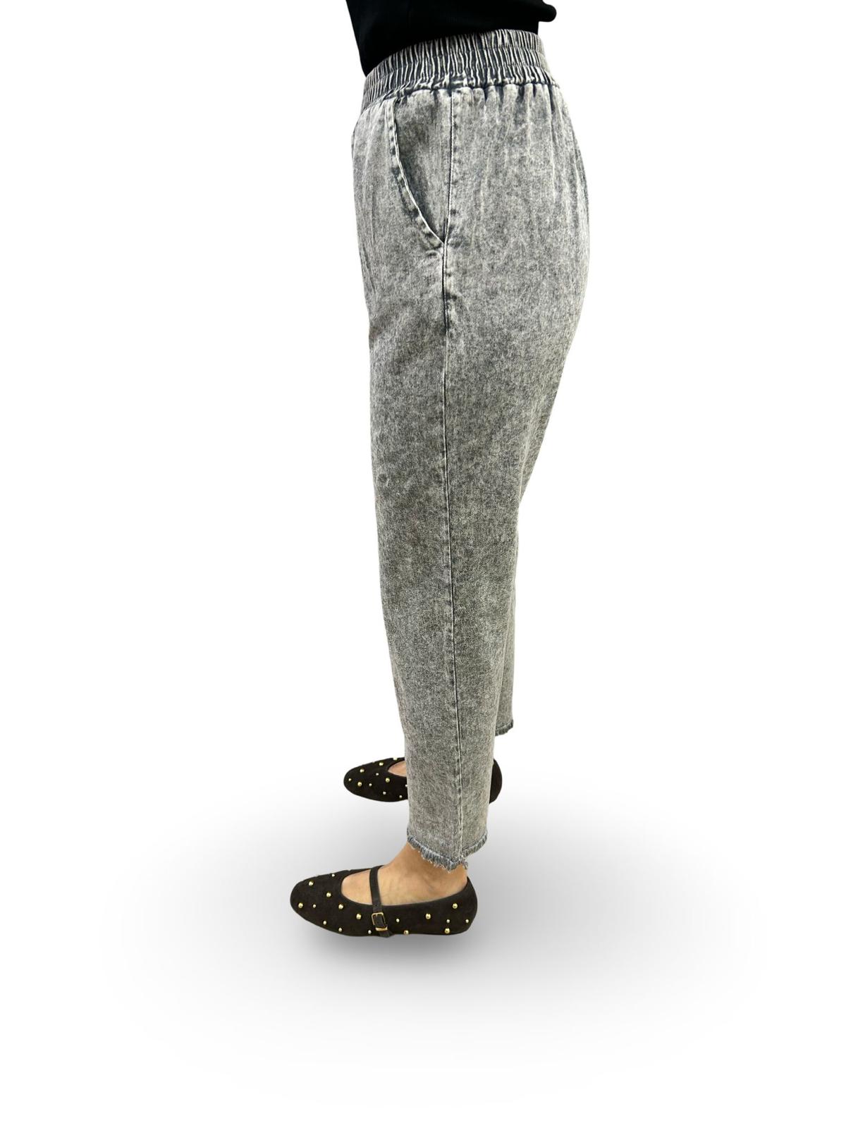 PAÇASI PÜSKÜLLÜ PANTOLON - KOYU GRİ