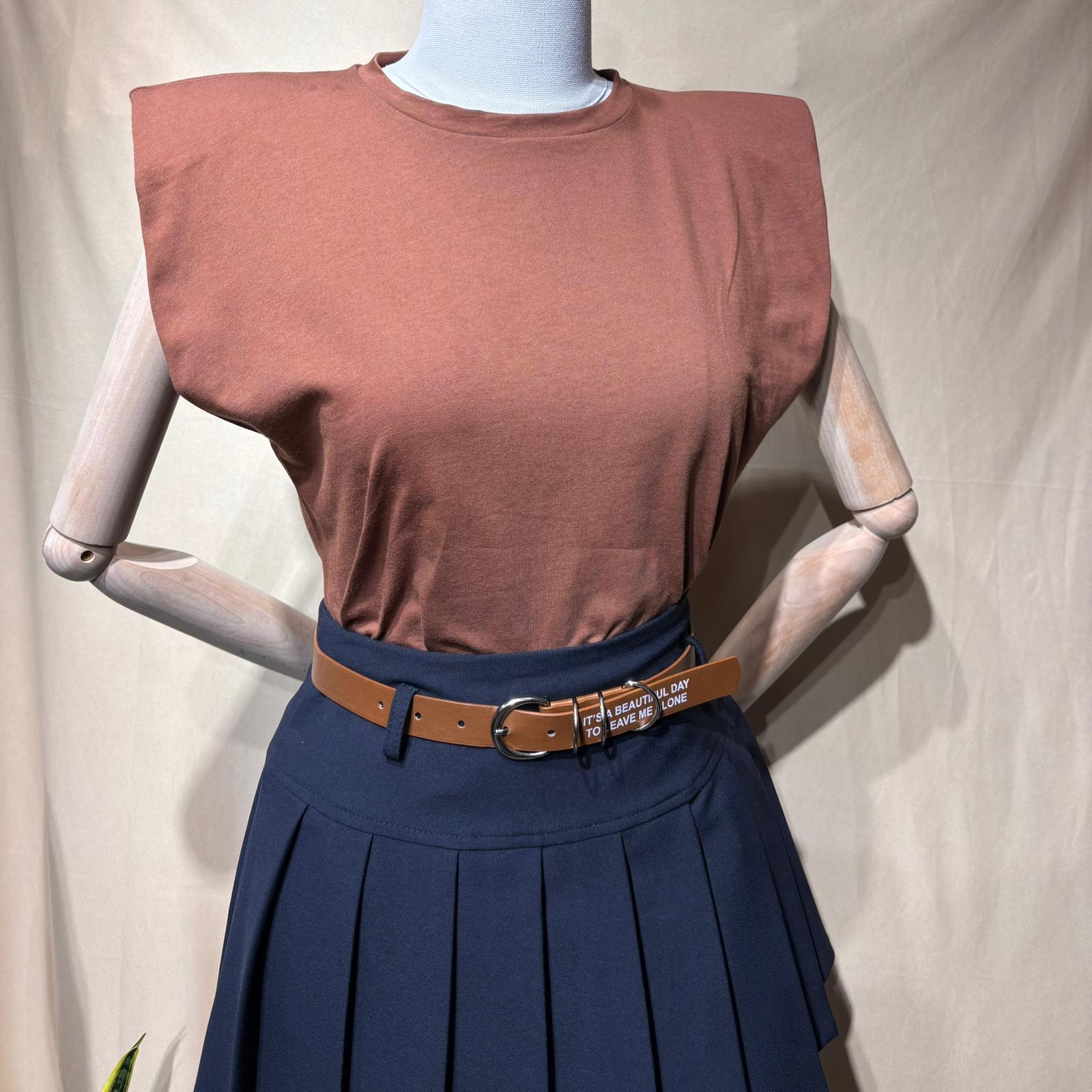 VATKALI KOLSUZ TSHİRT - KAHVE