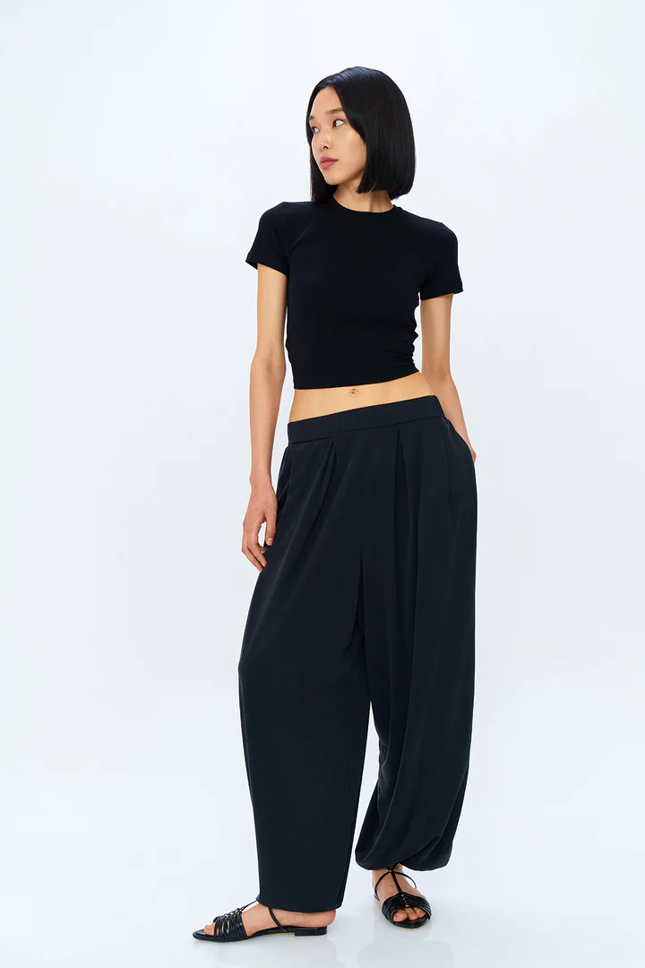 BİSİKLET YAKA BASIC T-SHIRT - SİYAH