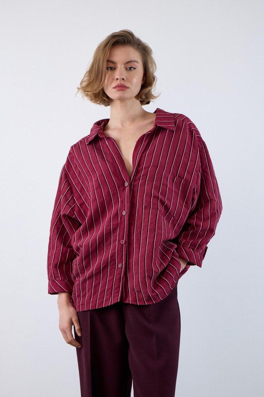 DÜŞÜK OMUZLU OVERSİZE GÖMLEK - PEMBE