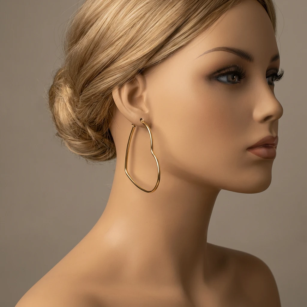 Kalp Halka Çelik Küpe