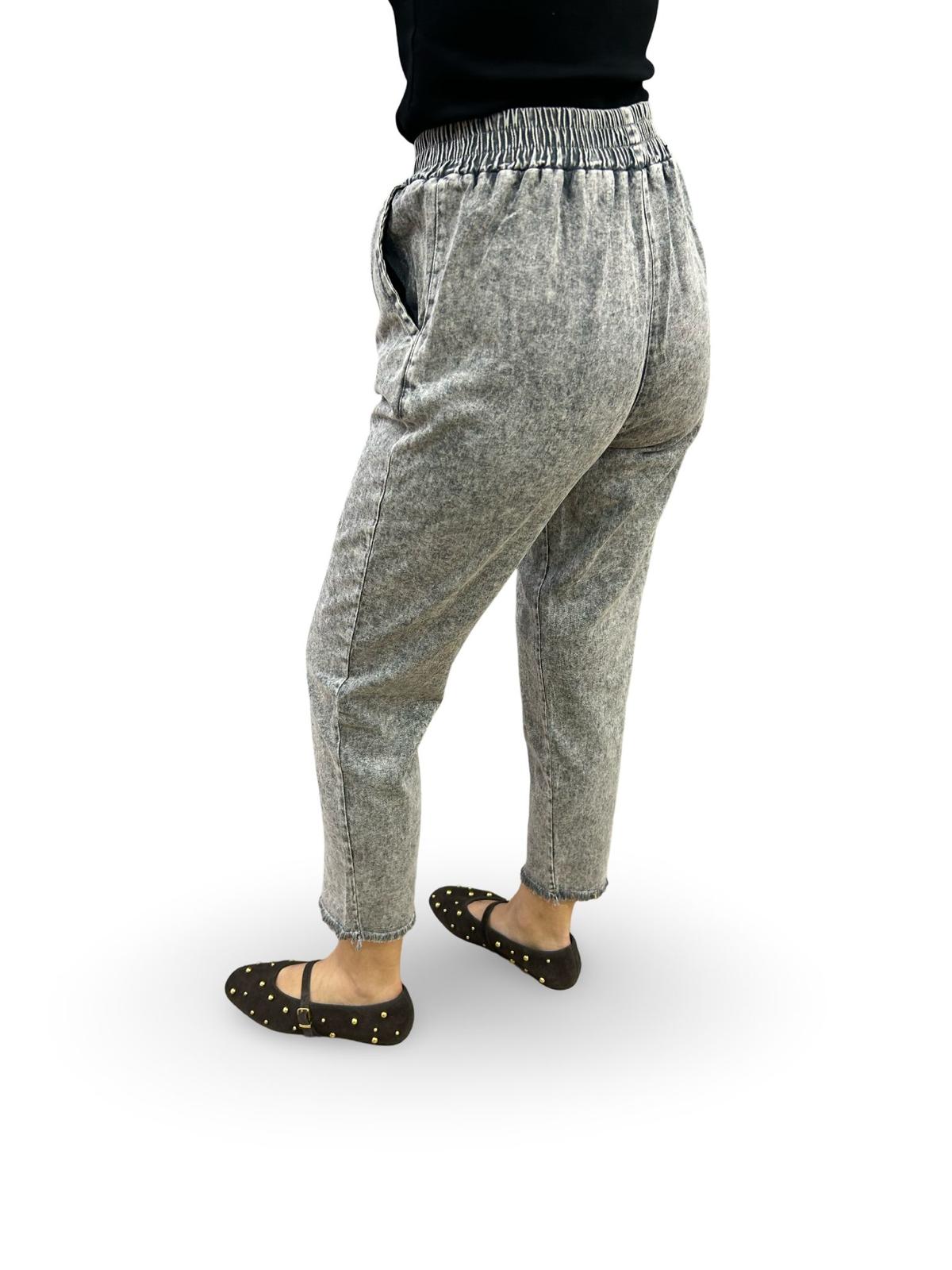 PAÇASI PÜSKÜLLÜ PANTOLON - KOYU GRİ