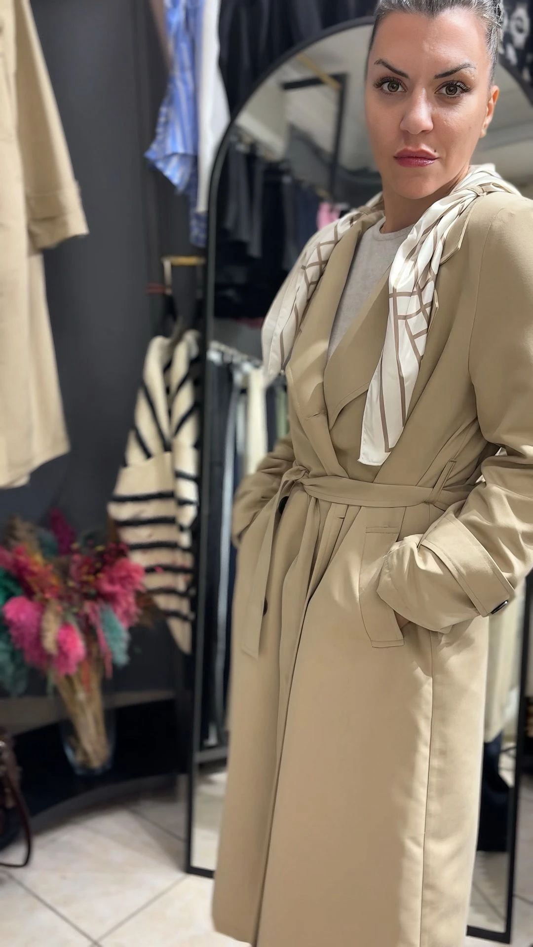 Kadın Trenç Kot Uzun