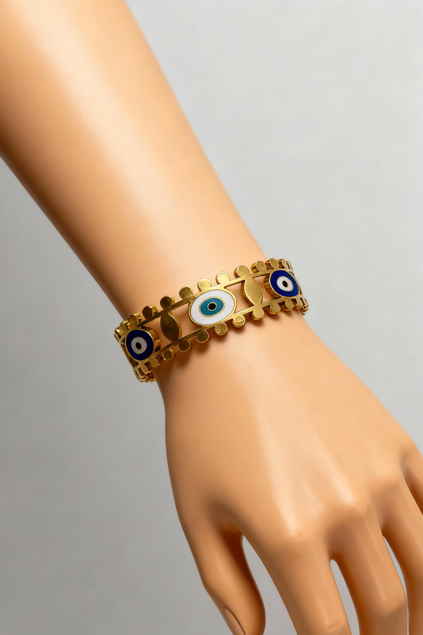 Geometrik Halkalı Renkli Çelik Bilezik