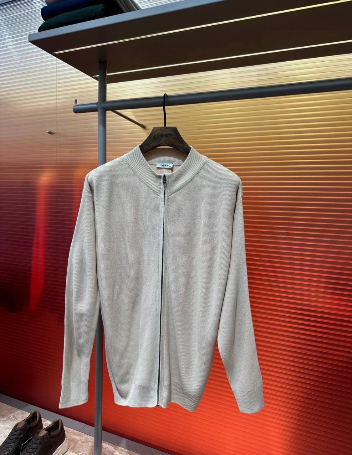 Erkek Uzun Kollu Fermuarlı Triko Hırka