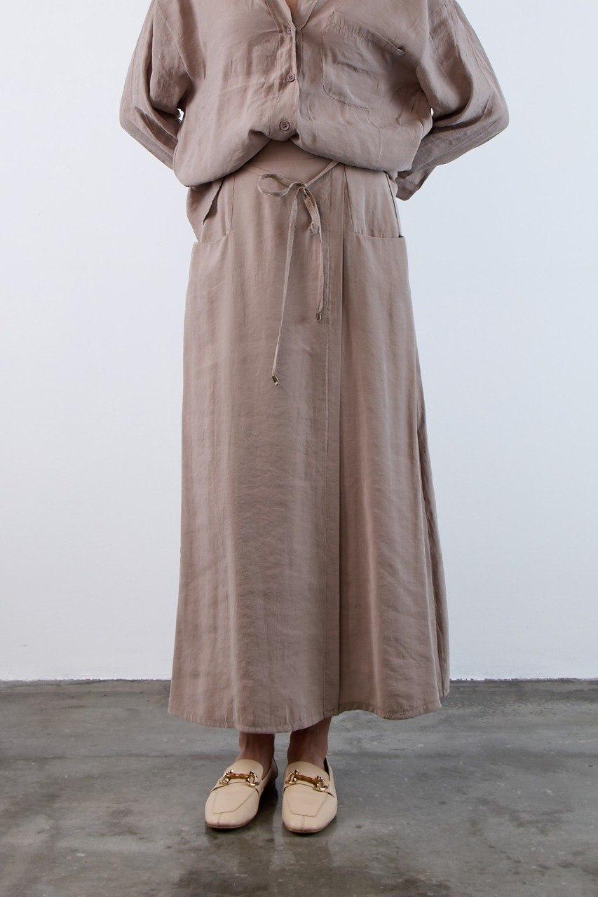 LASTİKLİ ETEK - VİZON