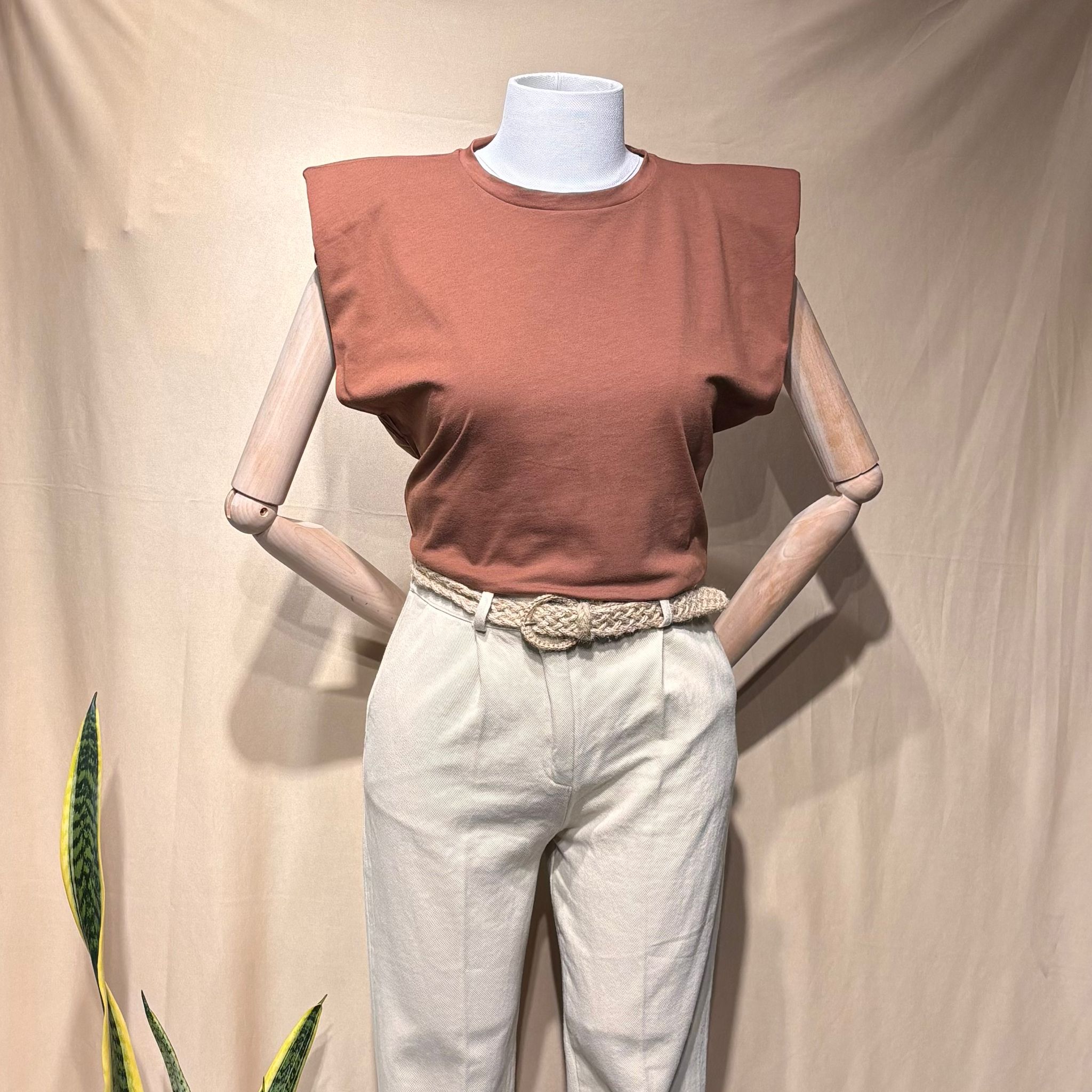 VATKALI KOLSUZ TSHİRT - KAHVE