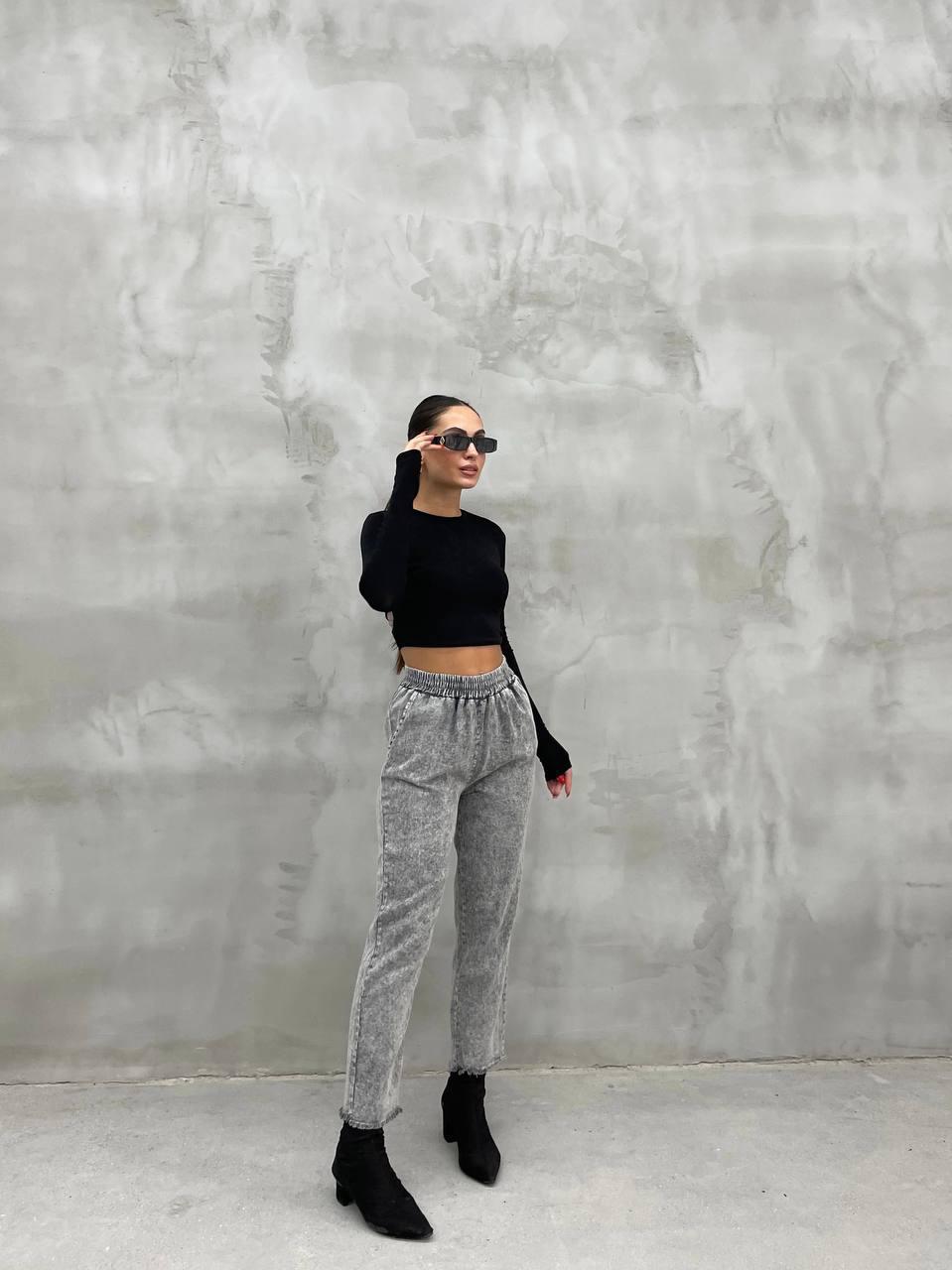 PAÇASI PÜSKÜLLÜ PANTOLON - KOYU GRİ