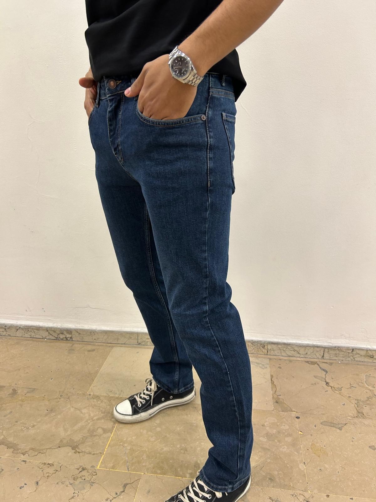 LİKRALI JEAN PANTOLON - KOYU MAVİ