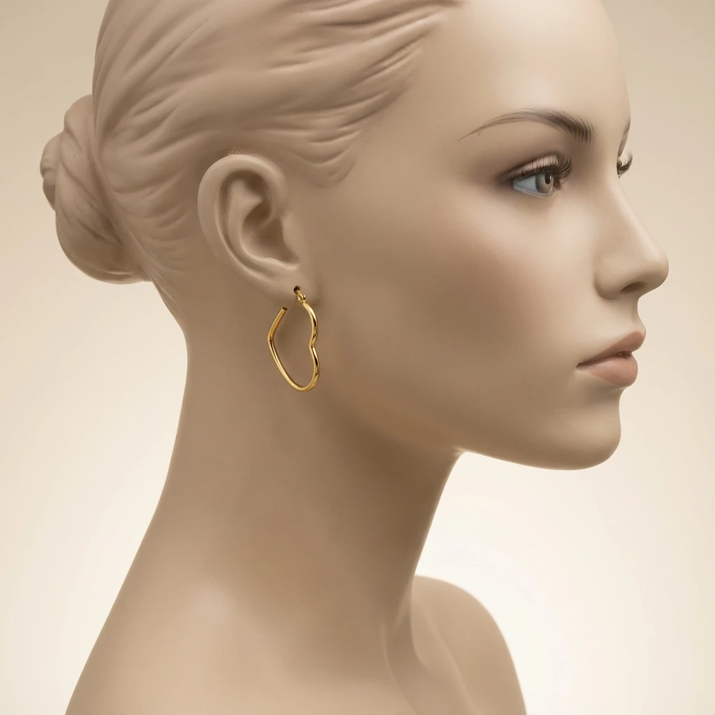 Kalp Halka Çelik Küpe