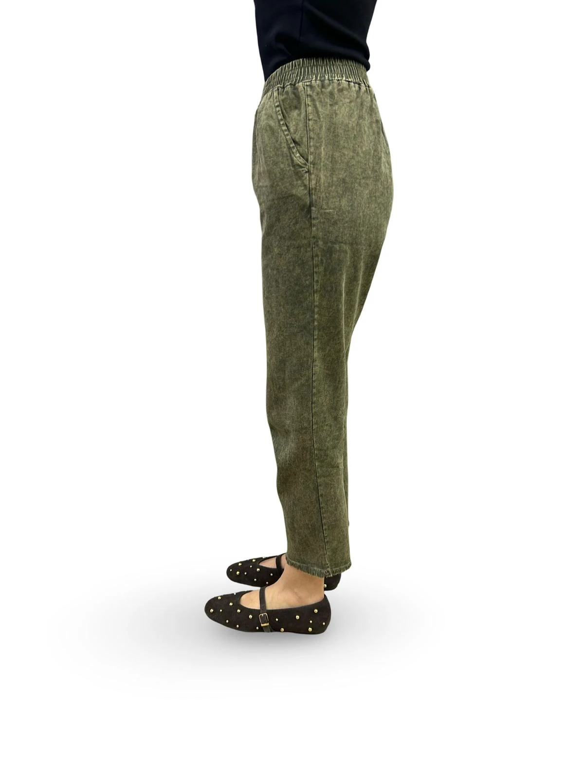 PAÇASI PÜSKÜLLÜ PANTOLON - YEŞİL