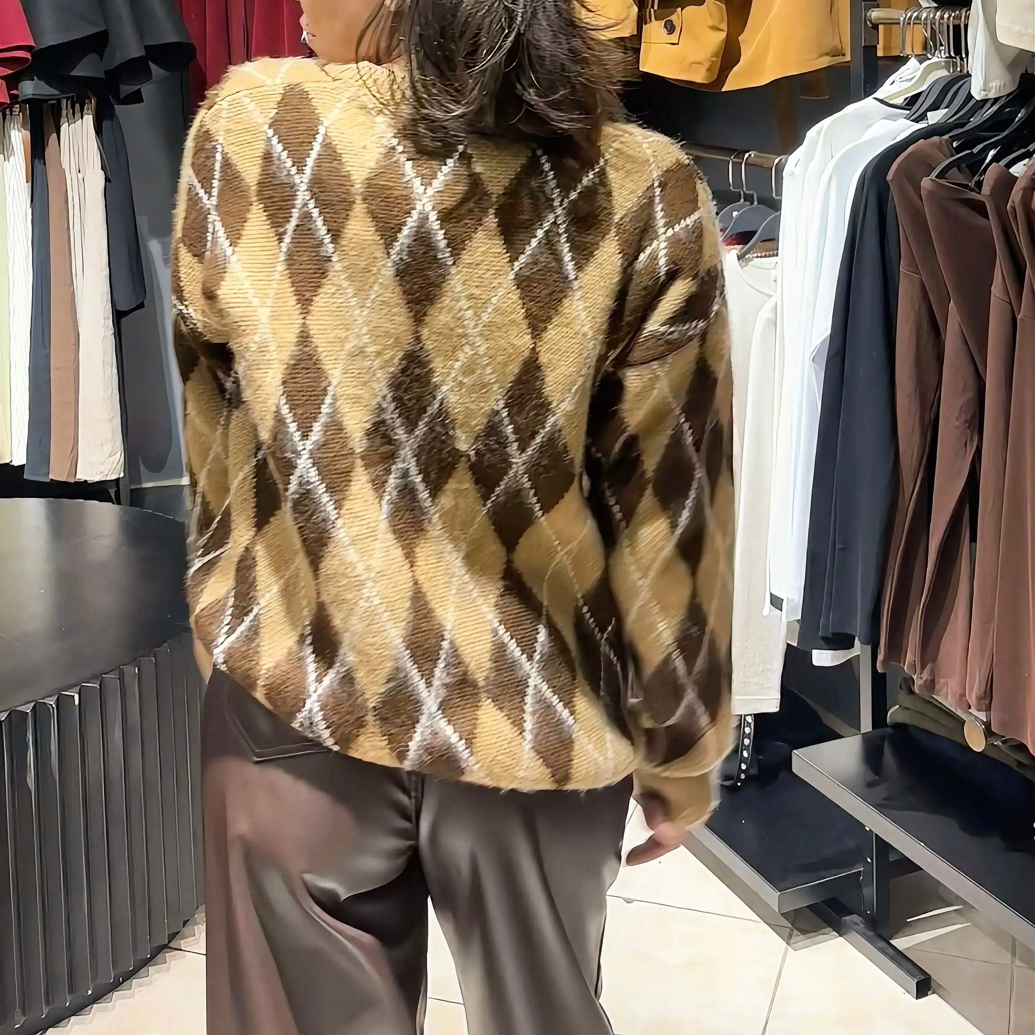 Deri Yüksek Bel  Straight Leg Pantolon