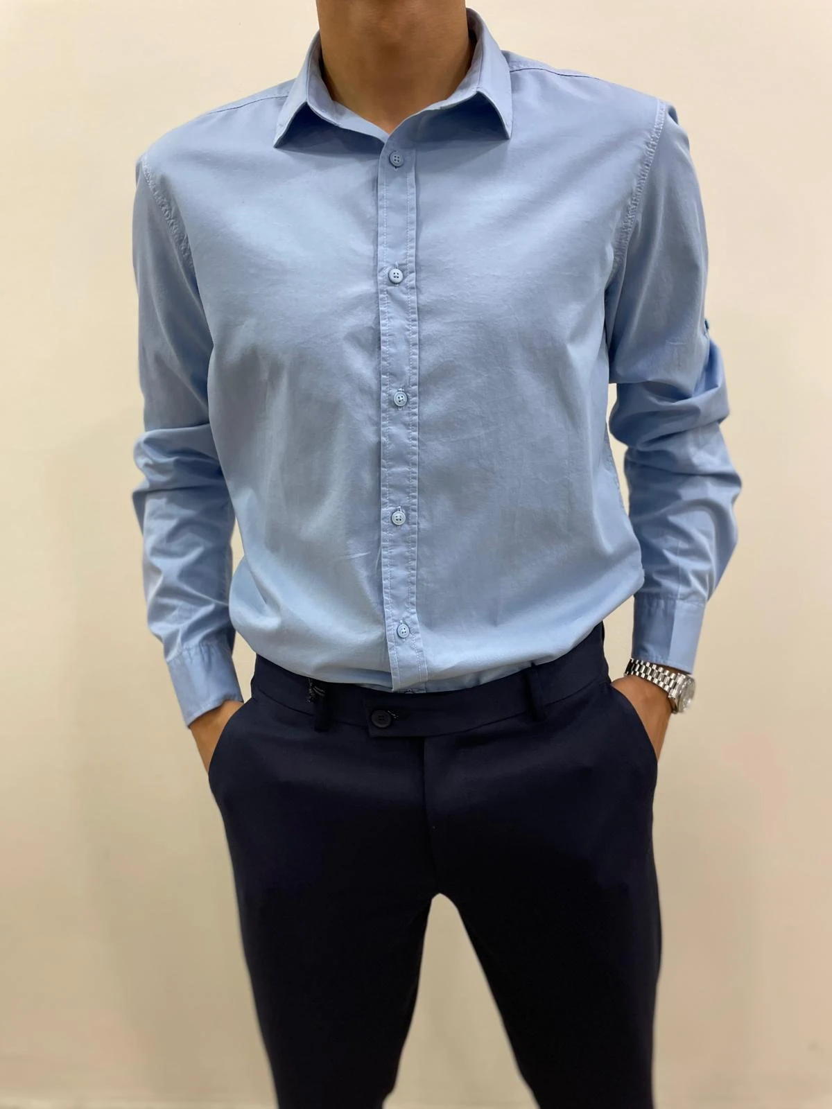 SLİM FİT GÖMLEK - MAVİ