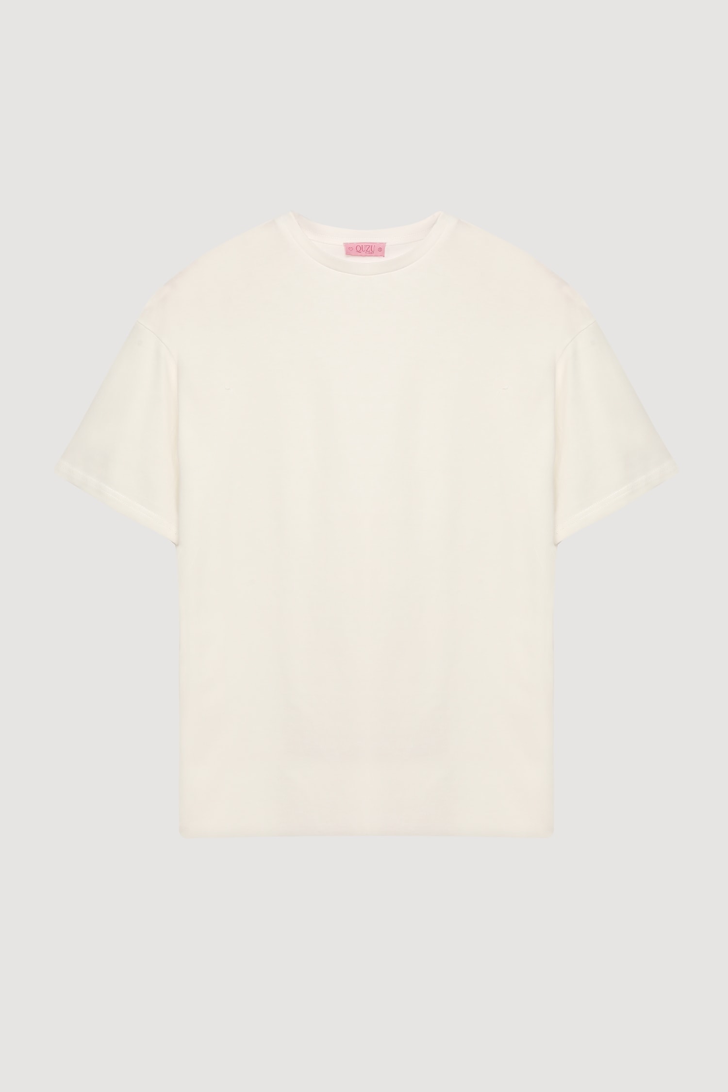 Quzu Bisiklet Yaka Düz T-shirt    