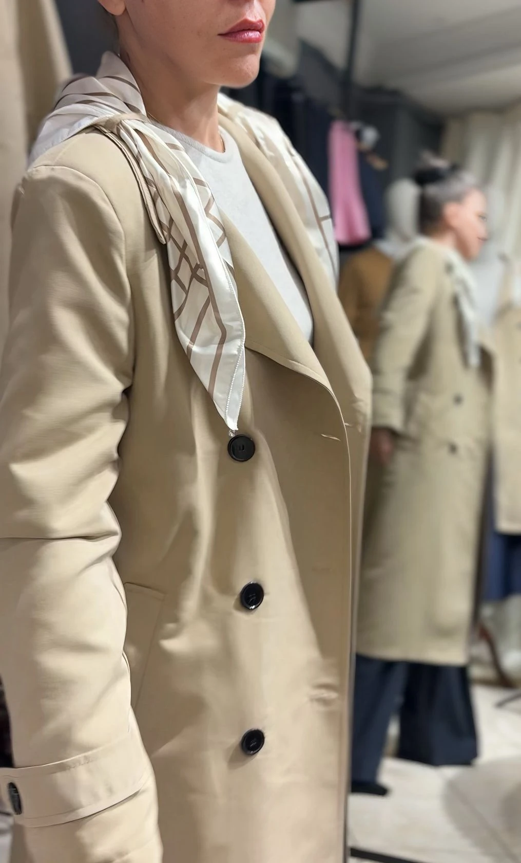 Kadın Trenç Kot Uzun