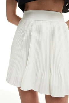 İÇİ ŞORTLU ETEK - KREM