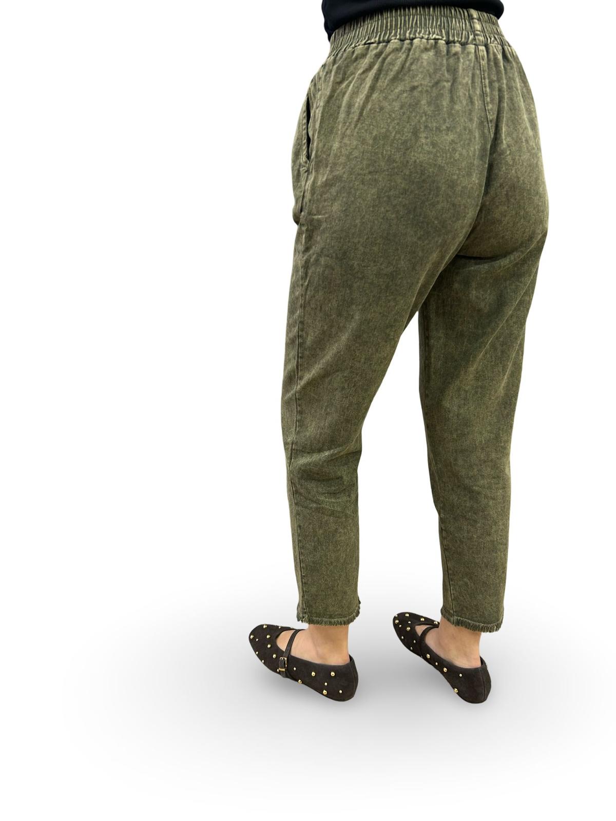 PAÇASI PÜSKÜLLÜ PANTOLON - YEŞİL