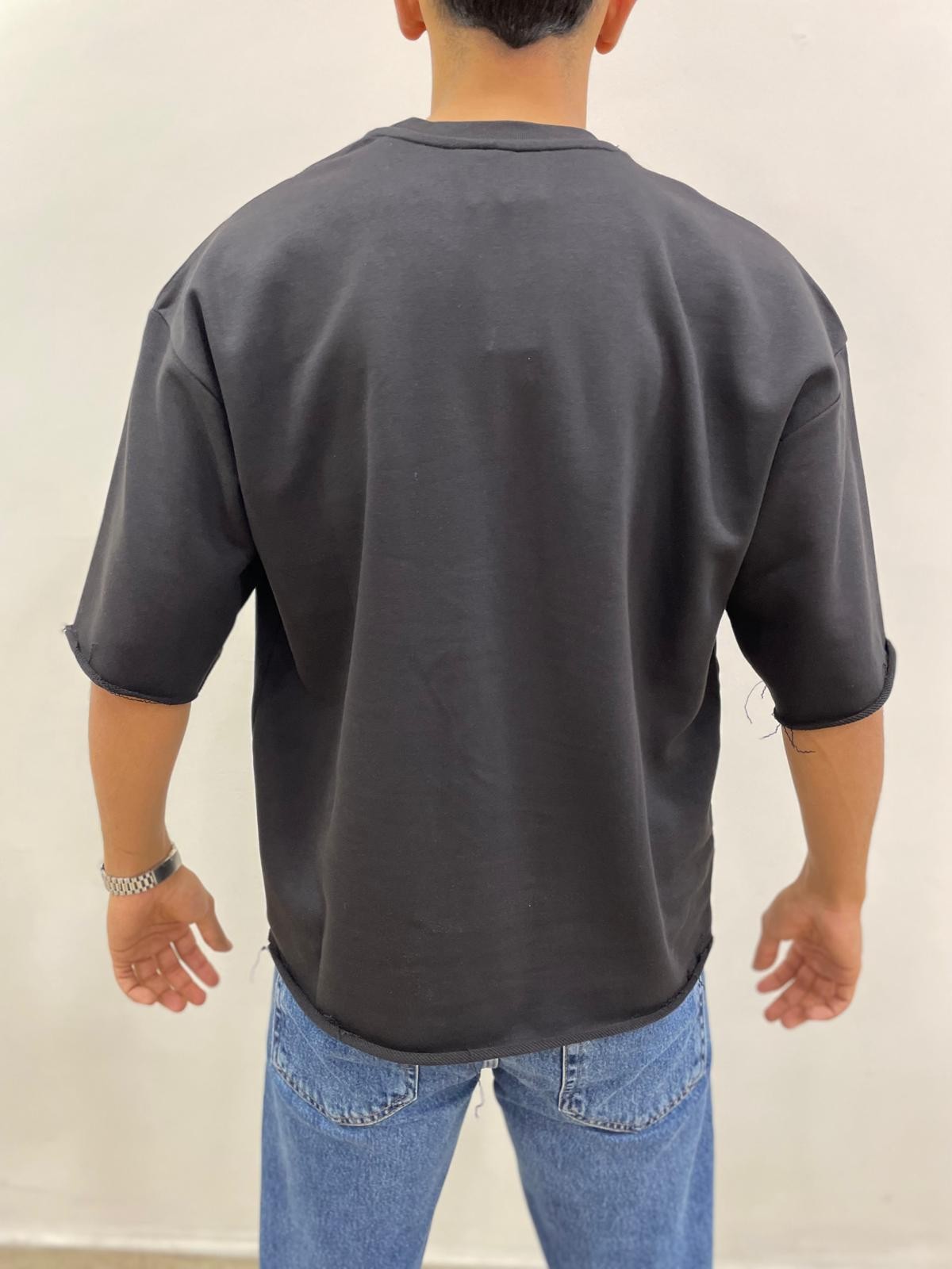 OVERSIZE 3 İPLİK  T-SHIRT - SİYAH