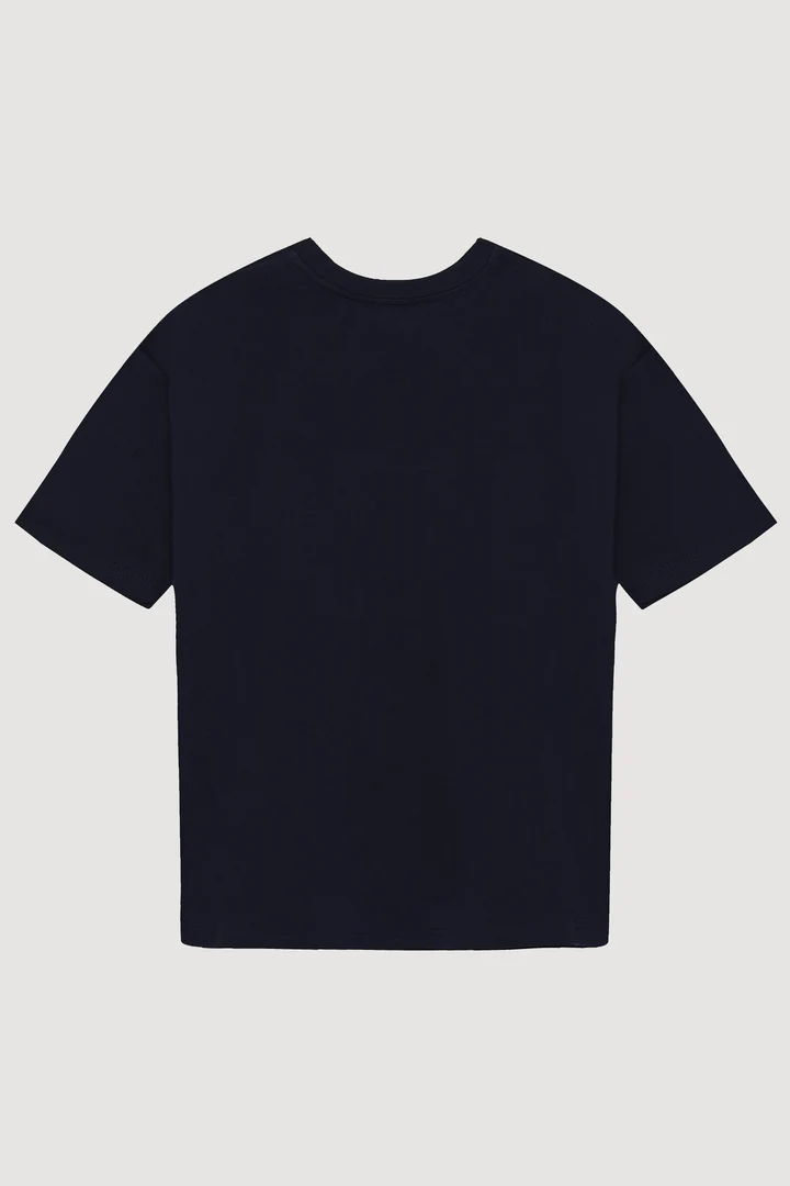  BİSİKLET YAKA DÜZ TSHİRT - LACİVERT