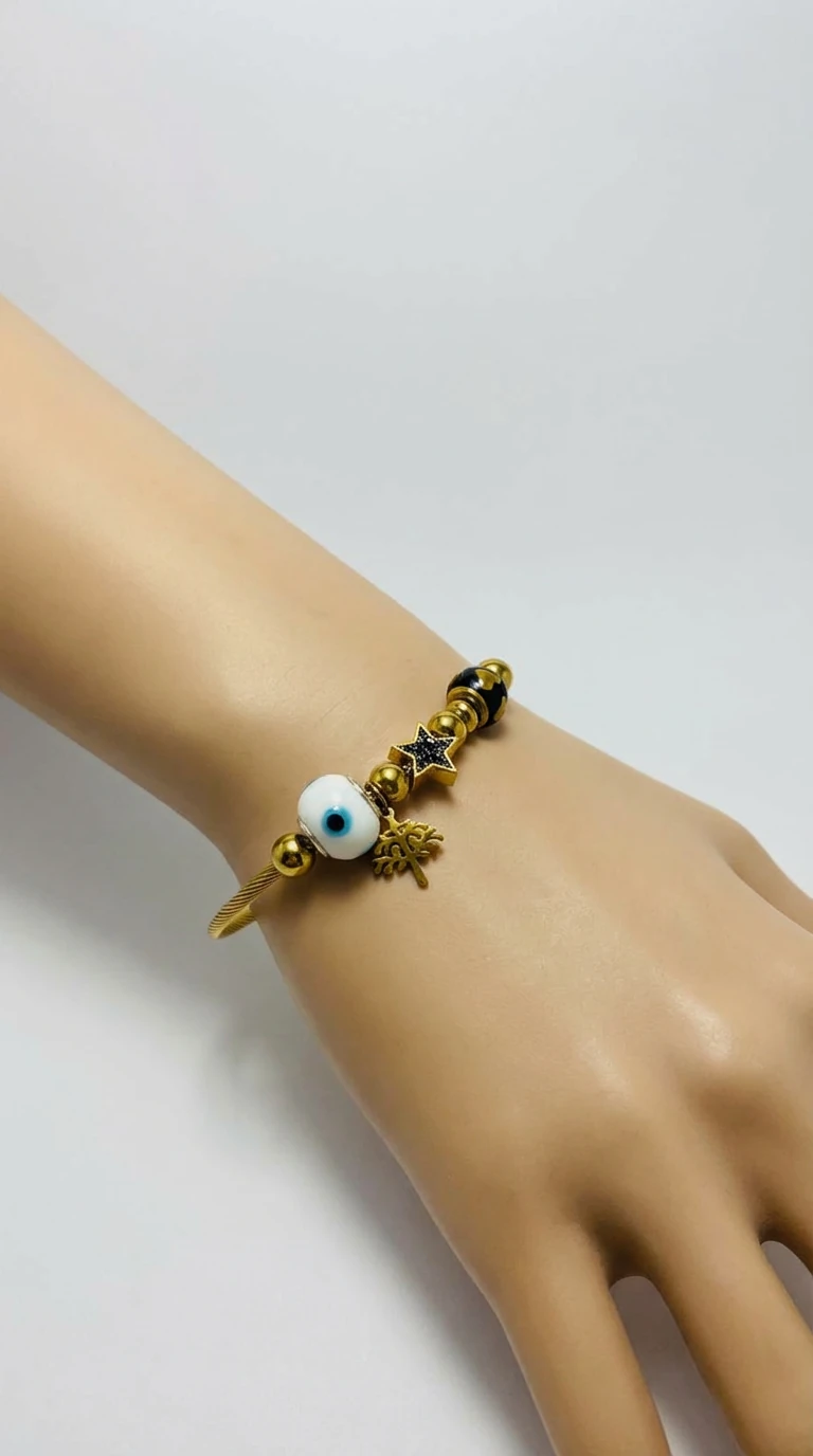 Çelik Sarmal Kordon Charm Bileklik