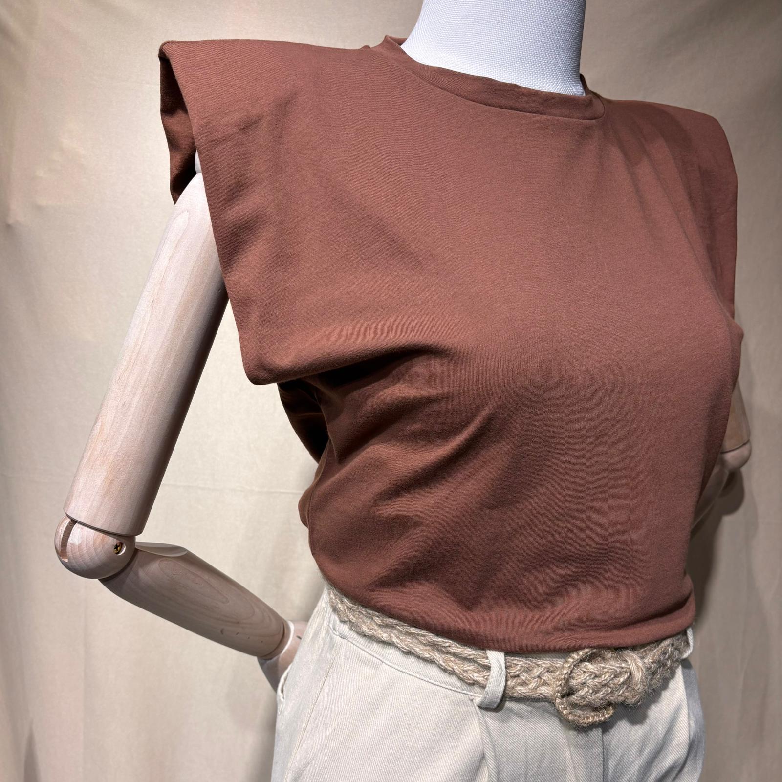 VATKALI KOLSUZ TSHİRT - KAHVE