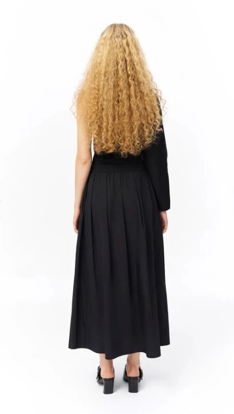  BELİ LASTİKLİ ETEK - SİYAH