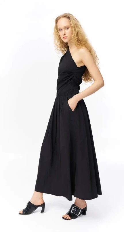  BELİ LASTİKLİ ETEK - SİYAH