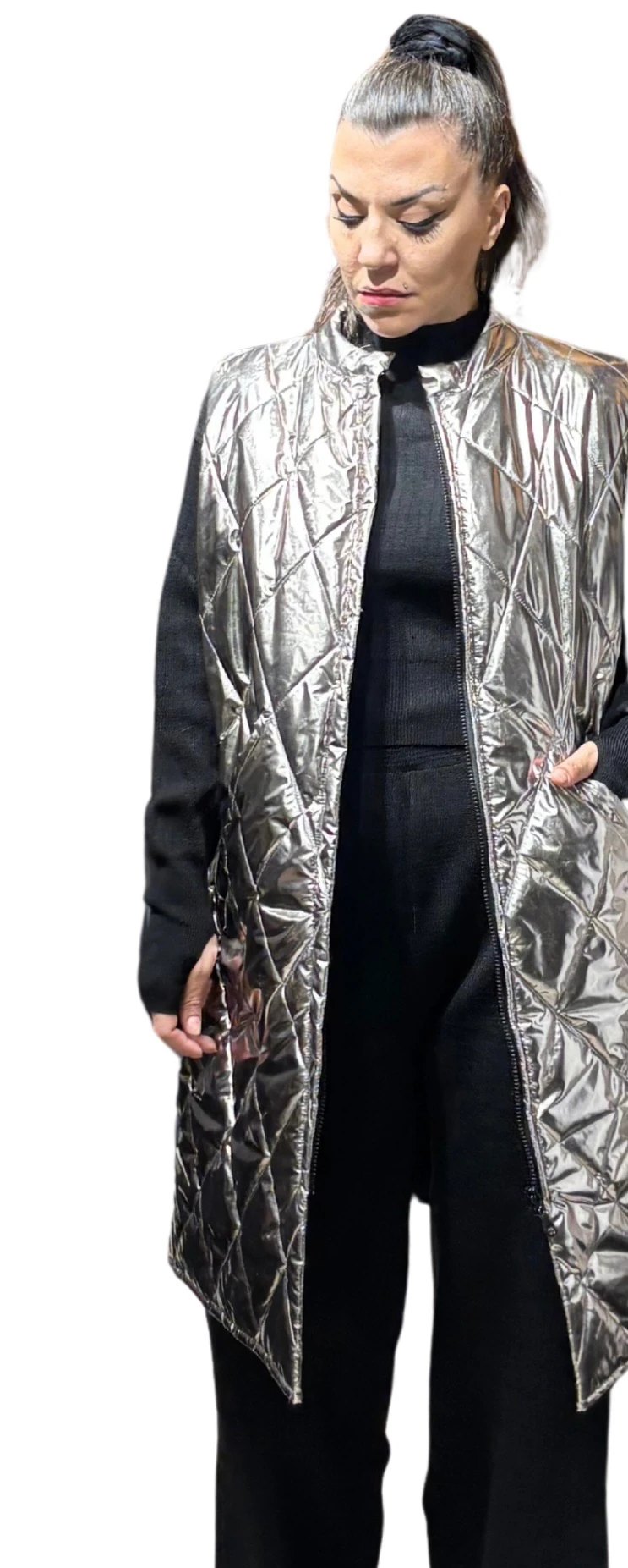 Şişme Yelek  Metalik Gri – Gölge Koleksiyonu