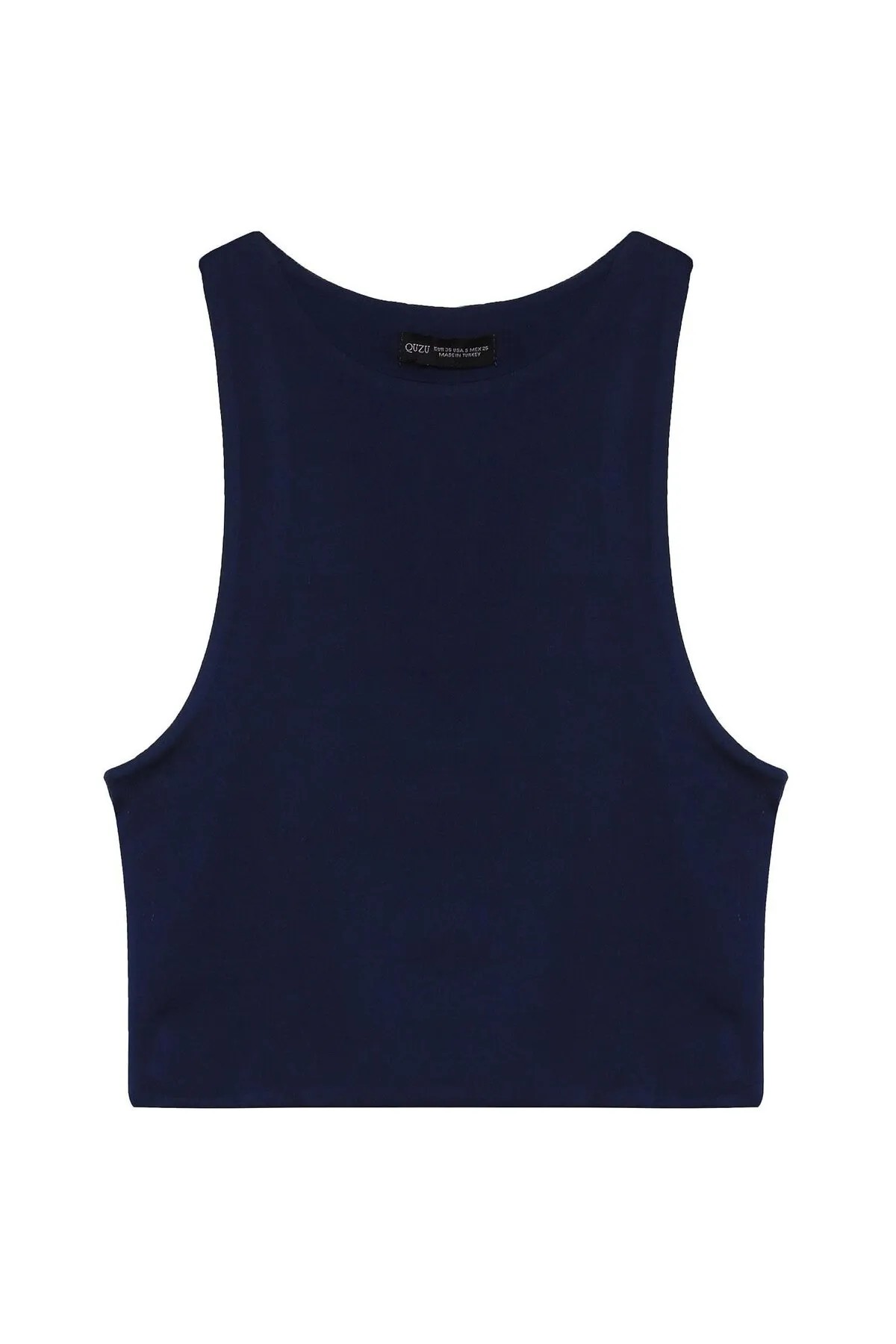  ASKILI CROP BLUZ - LACİVERT