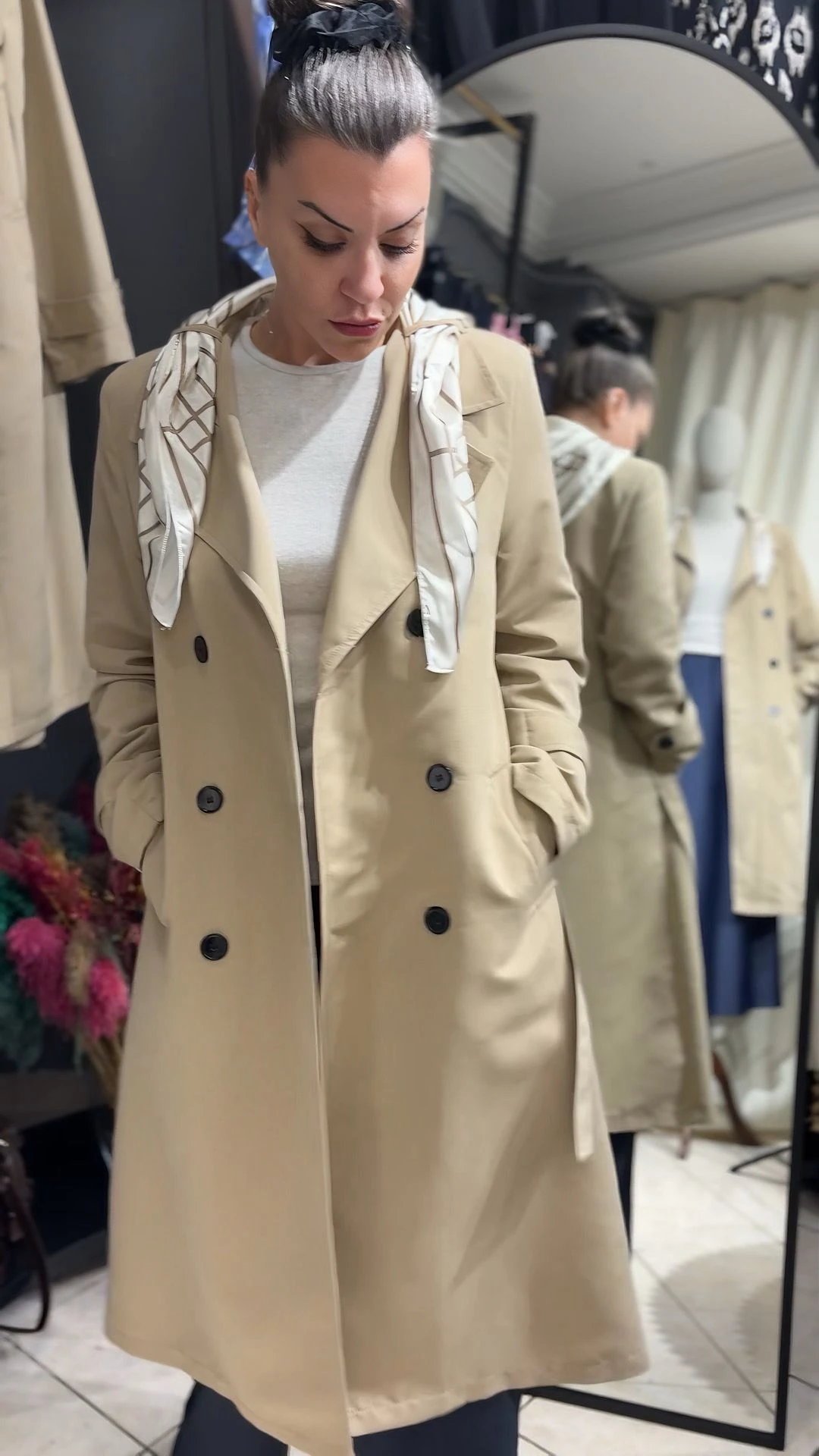 Kadın Trenç Kot Uzun