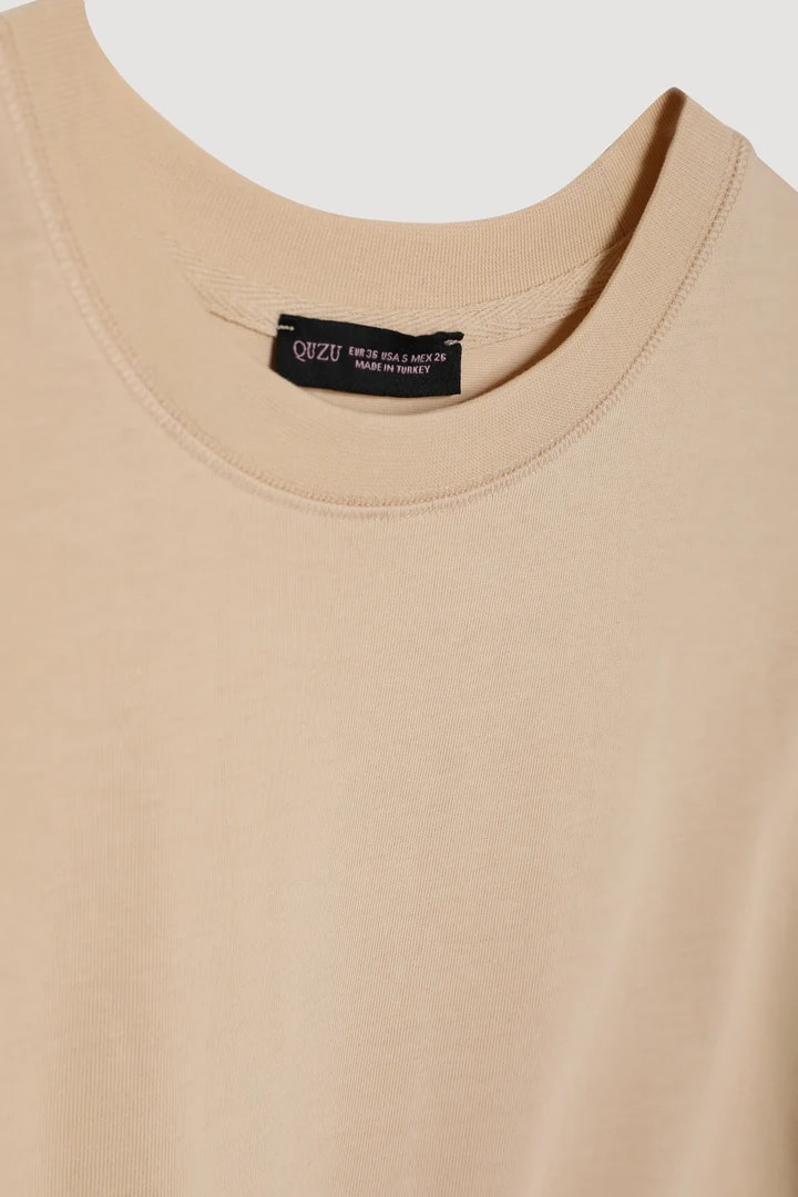  BİSİKLET YAKA DÜZ TSHİRT - PEMBE