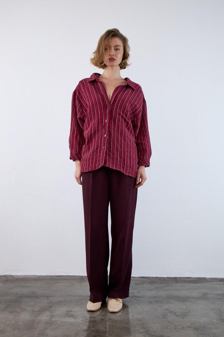 DÜŞÜK OMUZLU OVERSİZE GÖMLEK - PEMBE